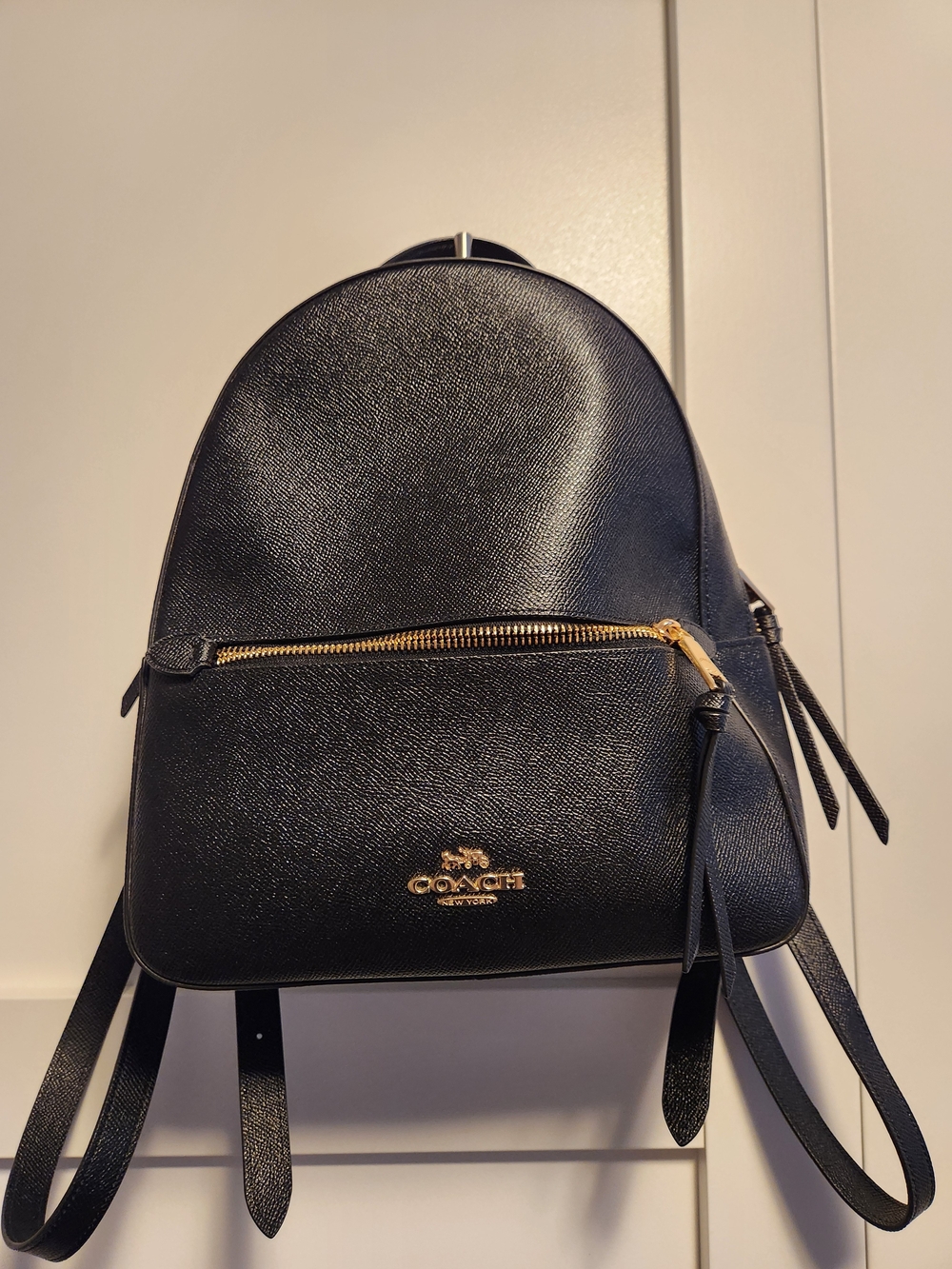 Coach Black Pebbled Leather Mini Backpack with Gold Hardware